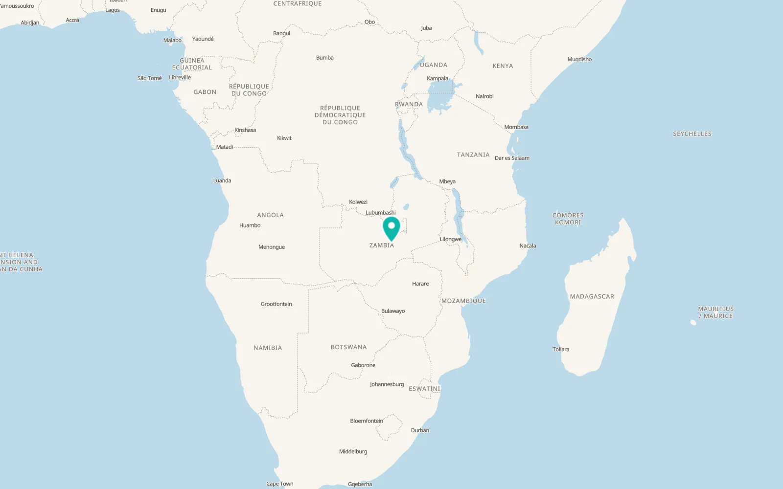 Map of Kabwe