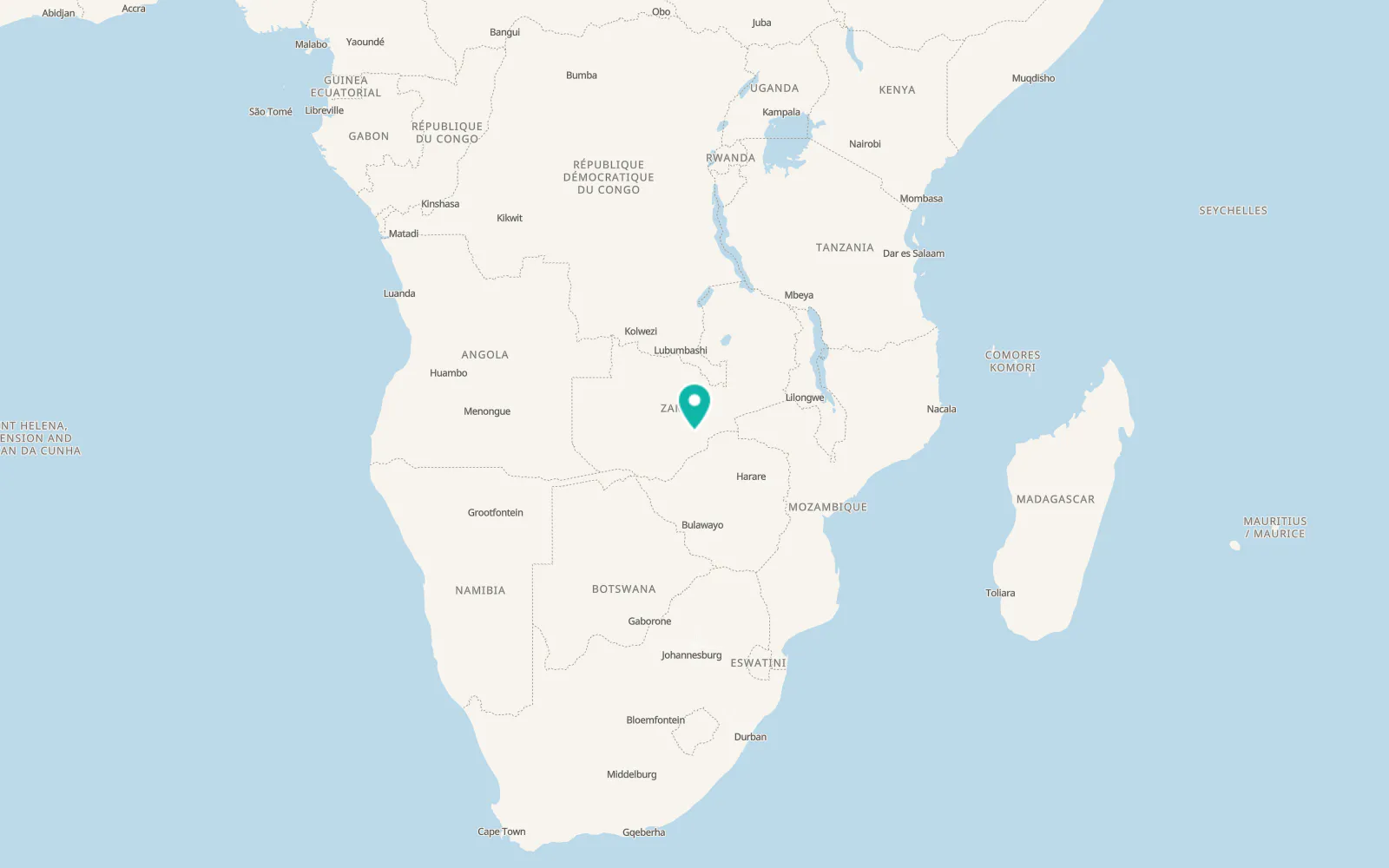 Map of Kafue
