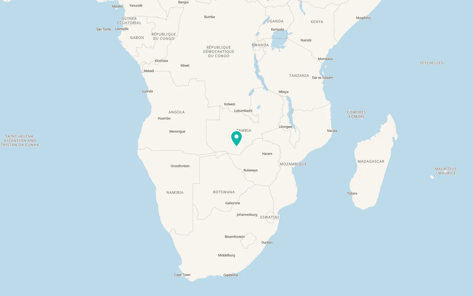 Map of Kalomo