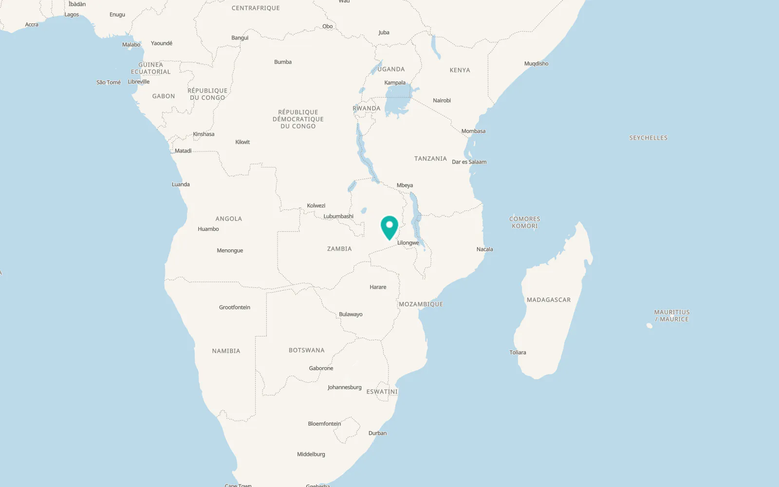 Map of Katete