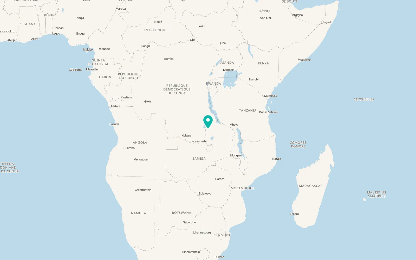 Map of Kawambwa