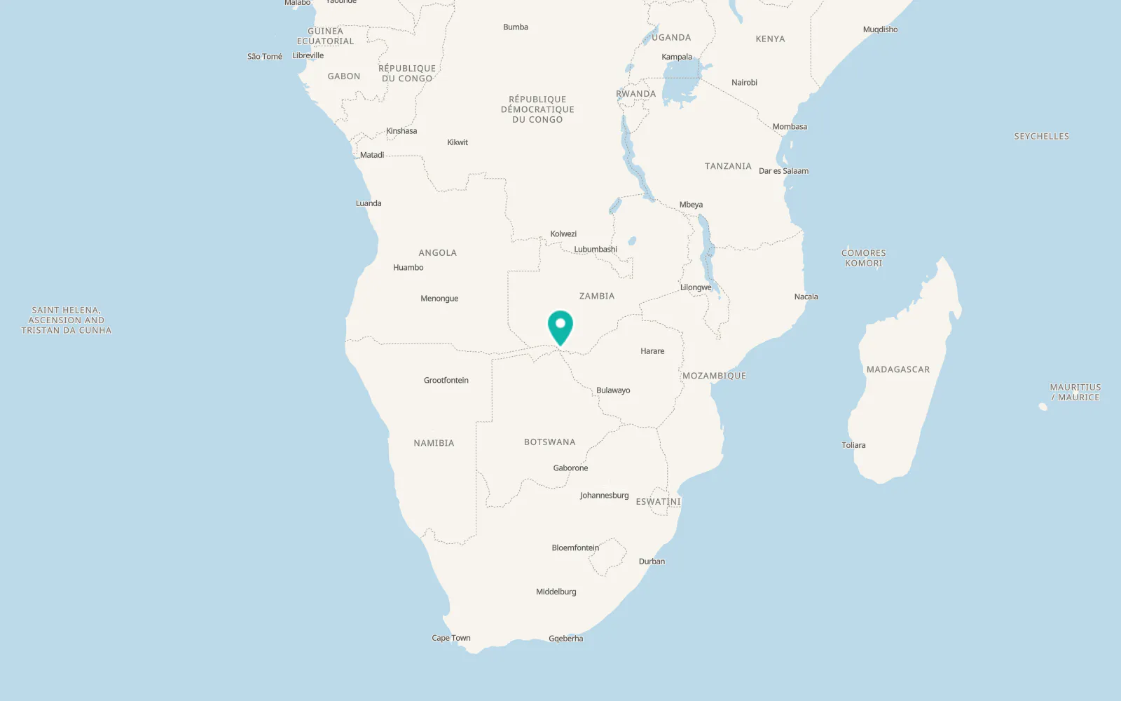 Map of Kazungula