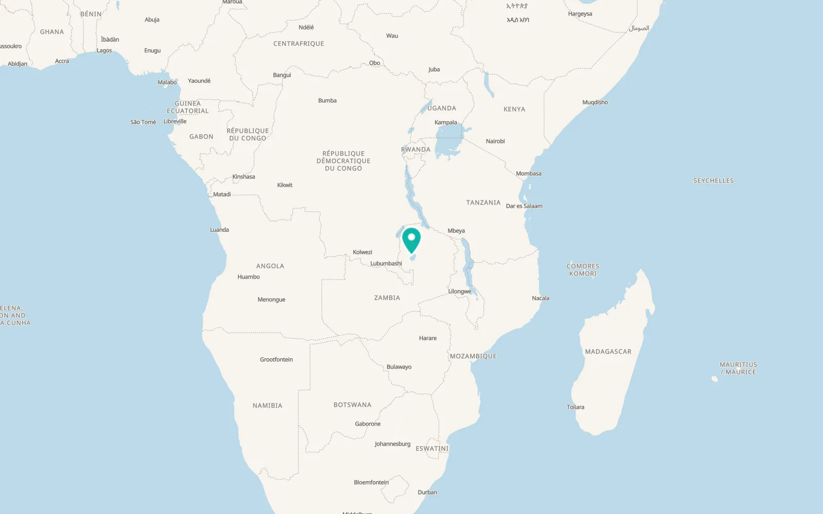 Map of Lubwe