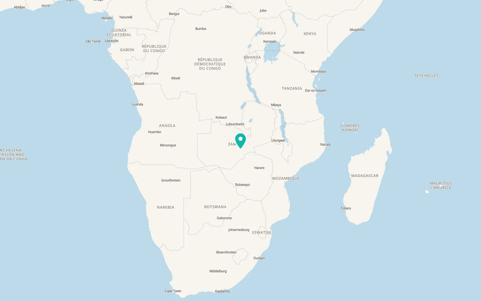 Map of Lusaka