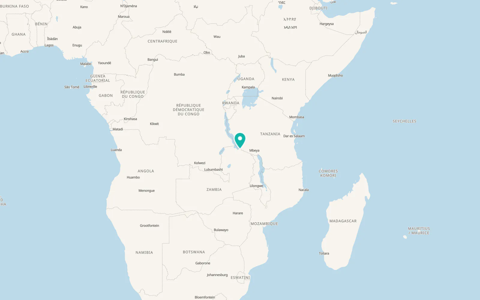 Map of Mbala