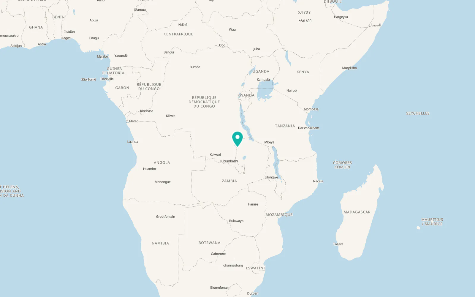 Map of Mwansabombwe