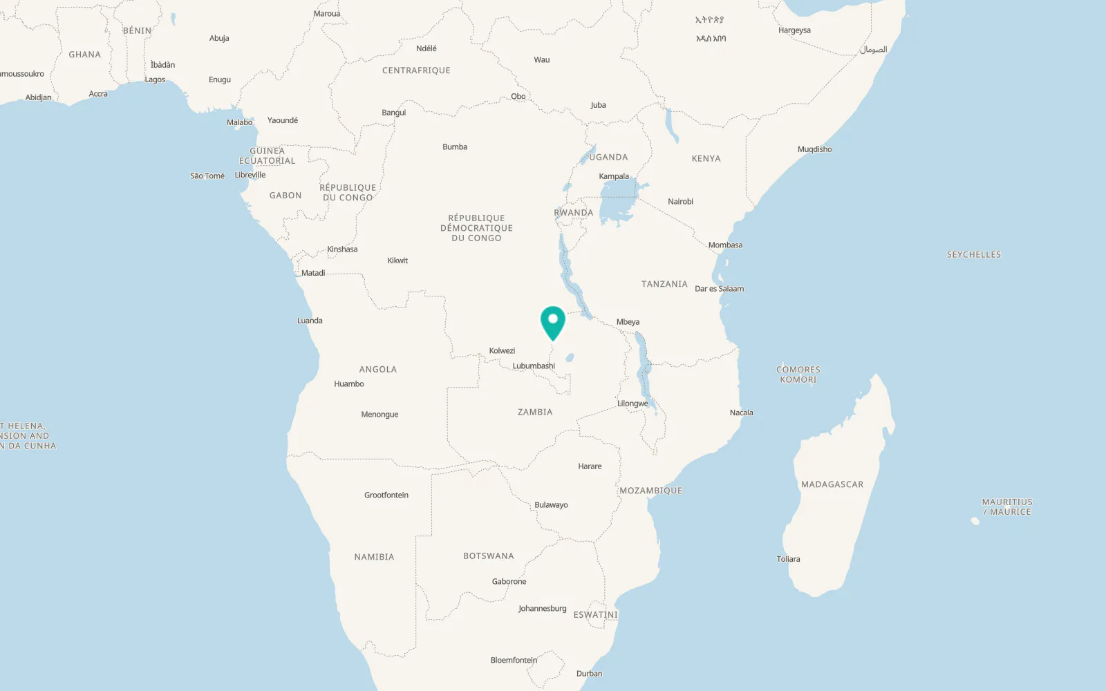 Map of Mwense