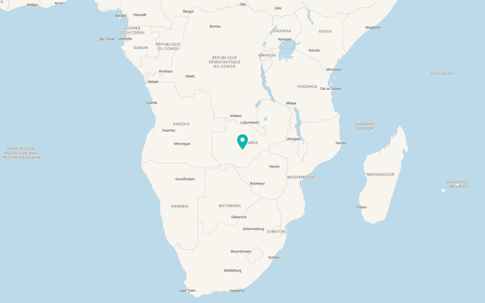 Map of Namwala