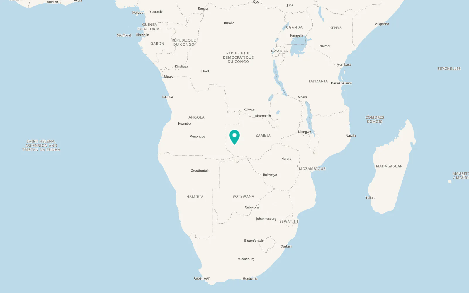 Map of Senanga
