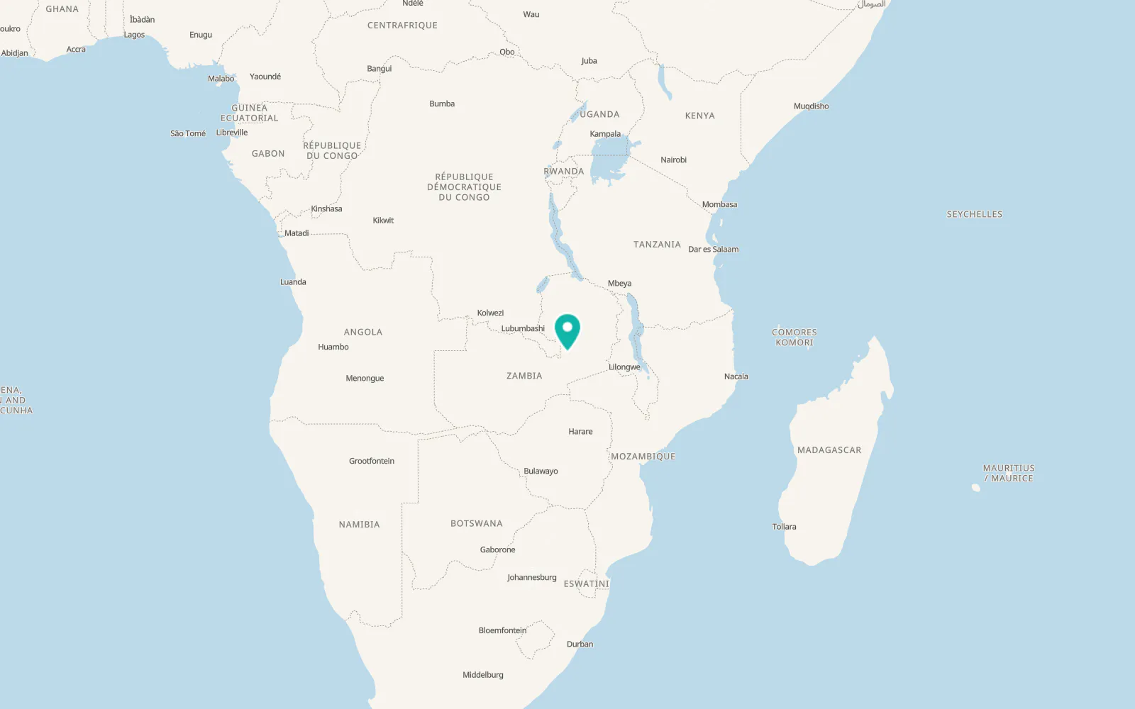 Map of Serenje