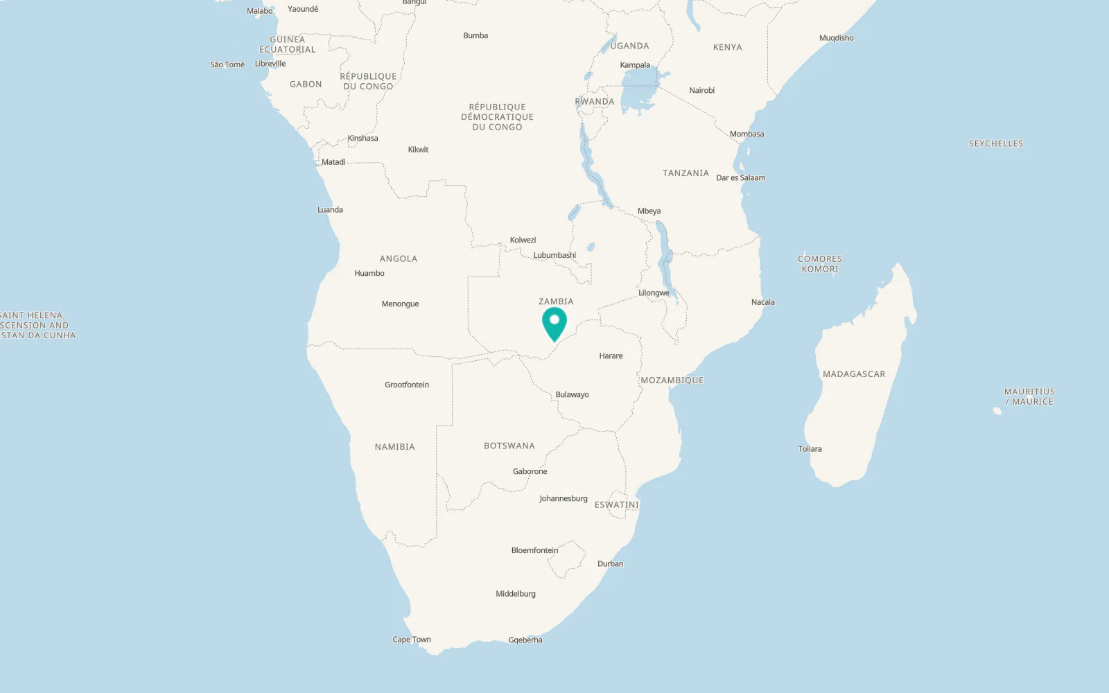 Map of Sinazongwe