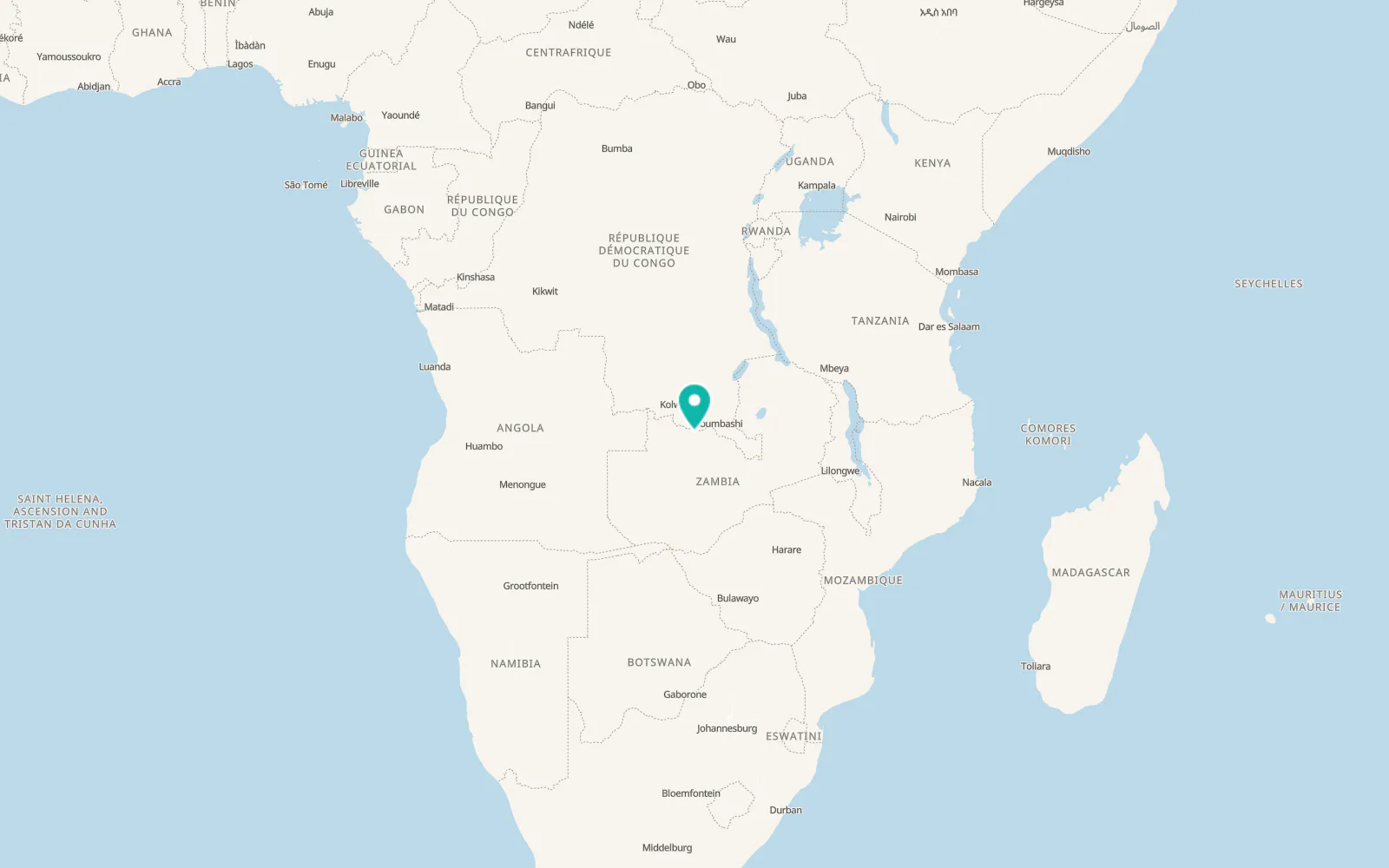 Map of Solwezi