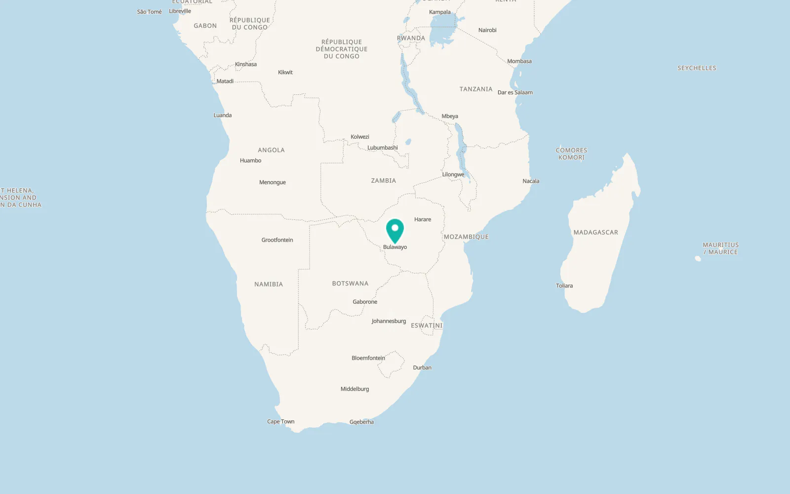 Map of Bulawayo