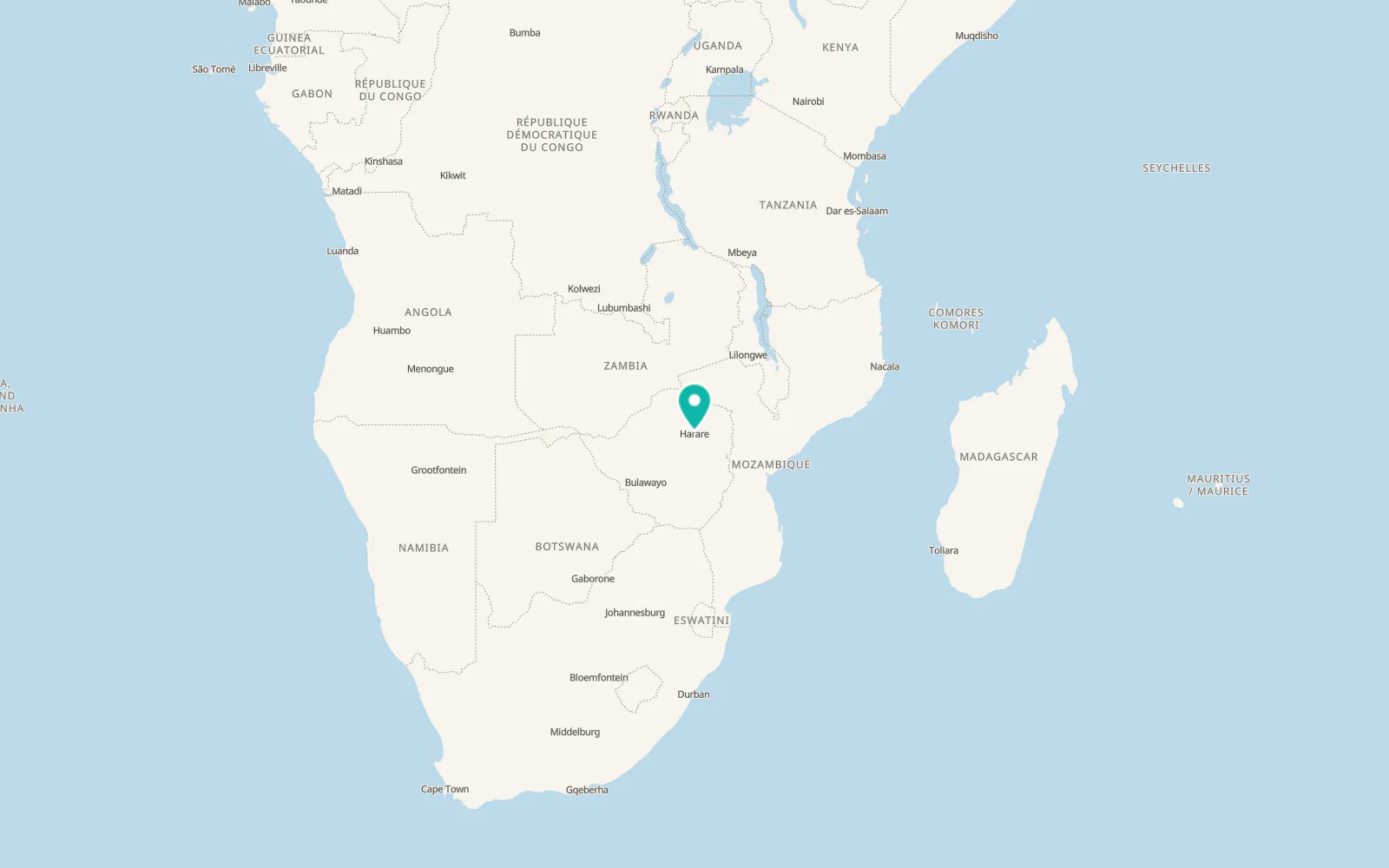 Map of Harare