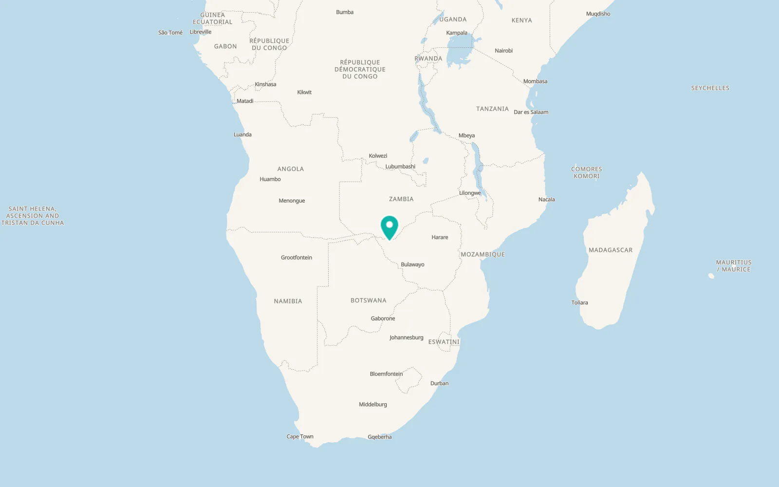 Map of Hwange