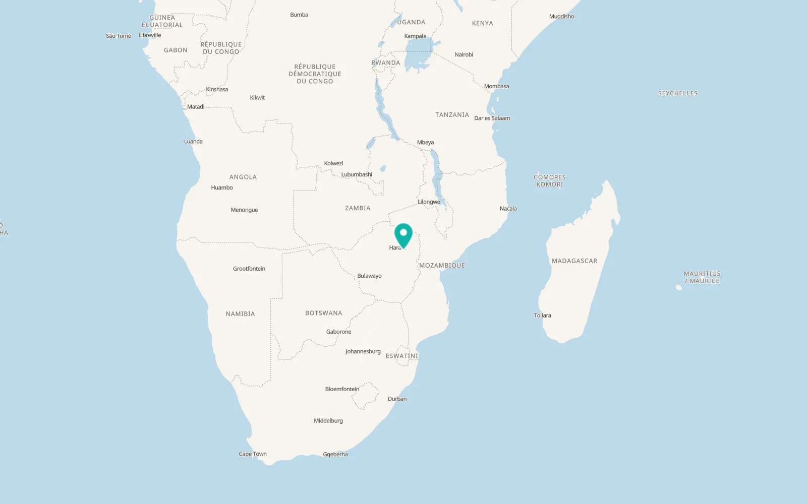Map of Marondera