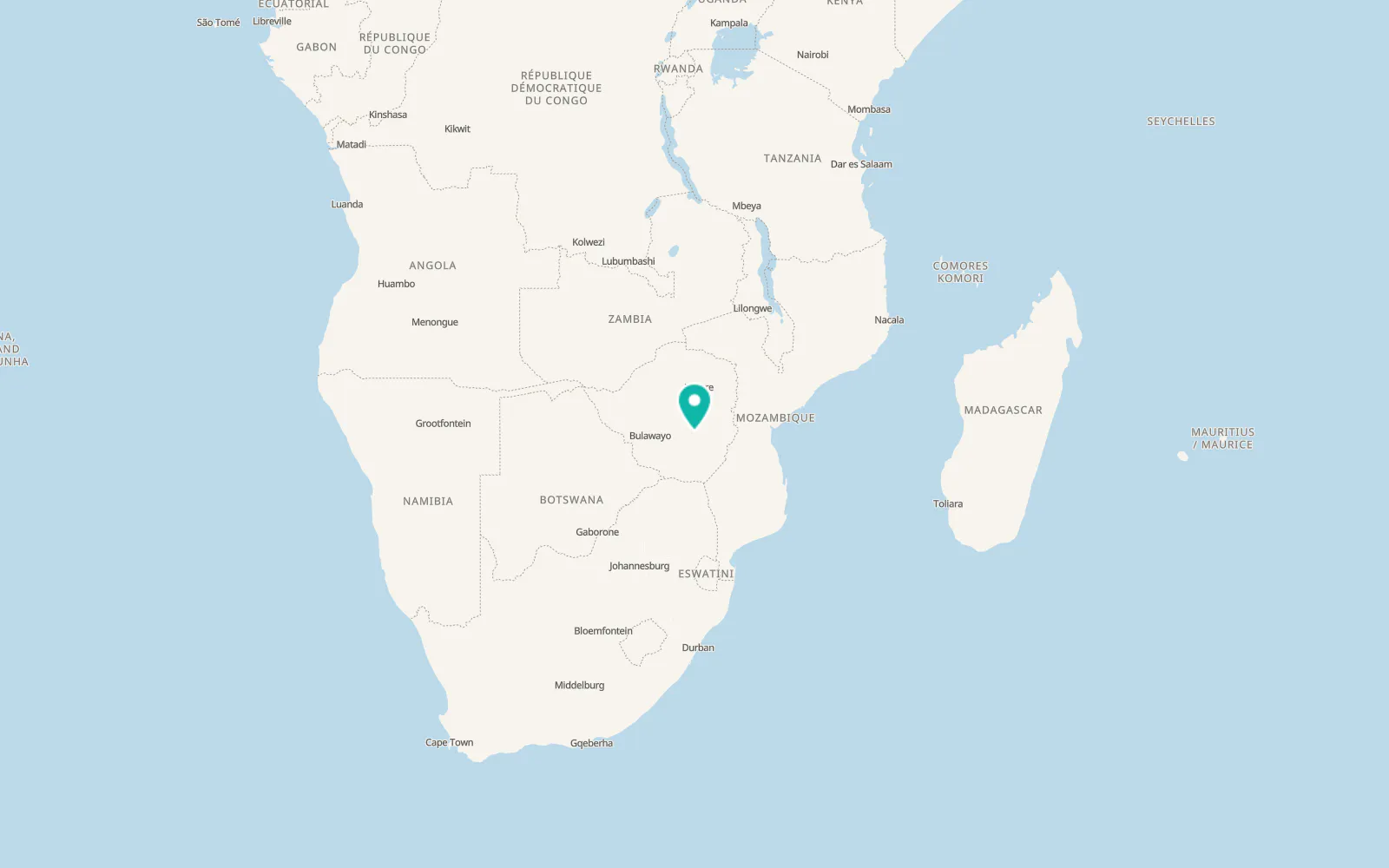 Map of Masvingo